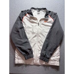 Nike Dri-FIT Mens Track Jacket White Grey Orange Full Zip 402241-104 Size M